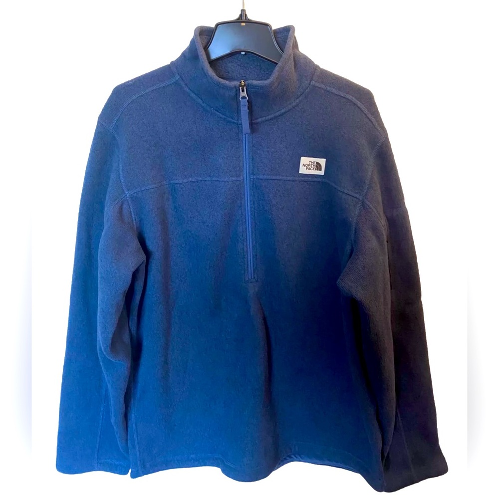 The North Face Men’s 1/4 Zip Fleece Pullover Sweater Jacket Blue Size Large EUC